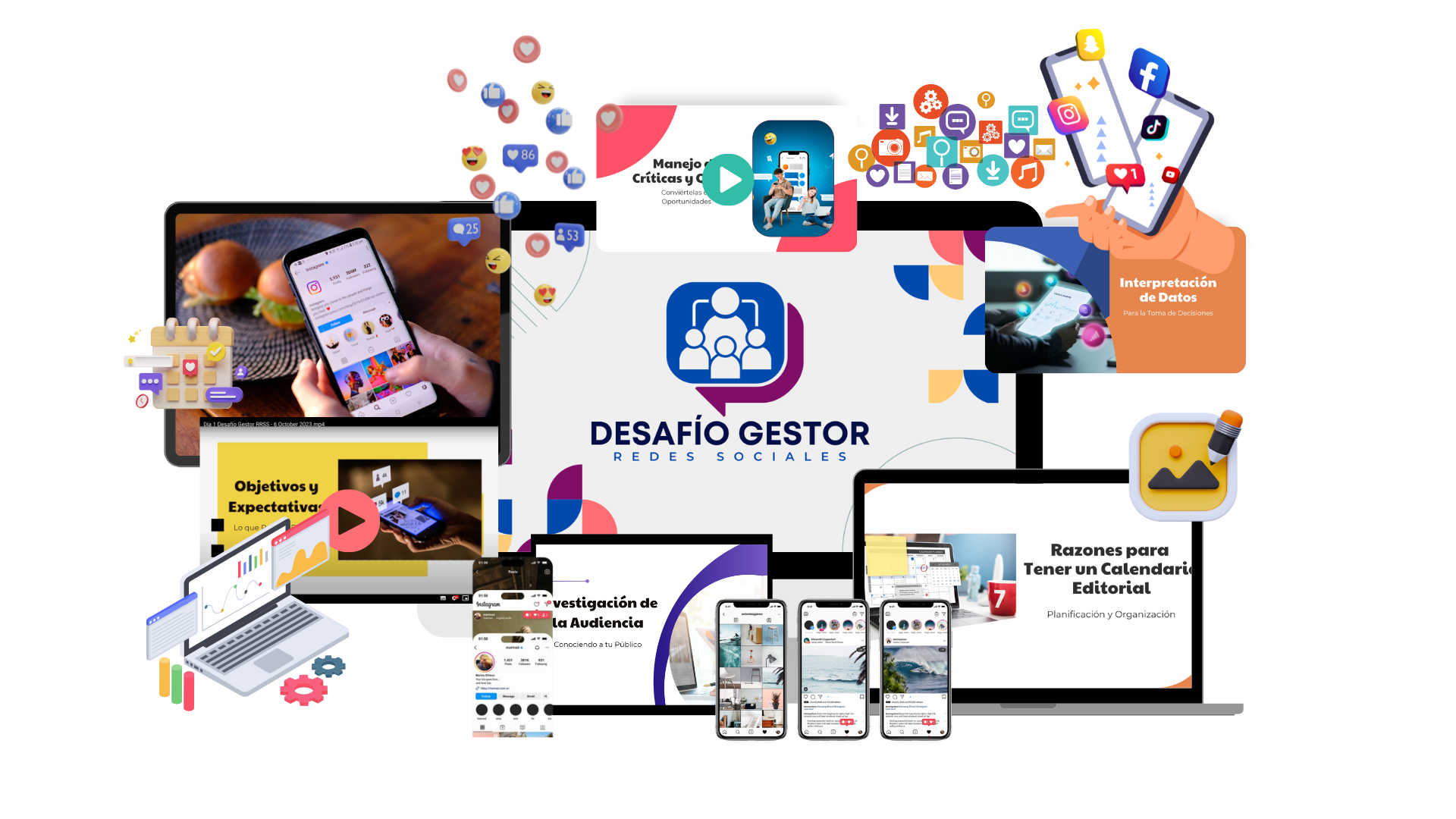 Vista previa del Desafío Gestor de Redes Sociales: clases, herramientas y recursos del curso